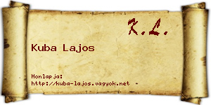 Kuba Lajos névjegykártya